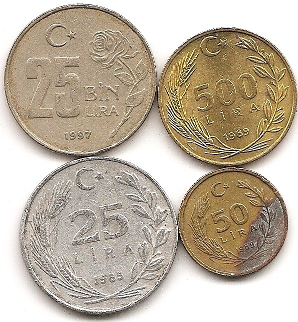  Türkei 4 Münzen s. Scan #259   