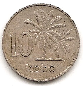  Nigeria 10 Kobo 1973 #264   