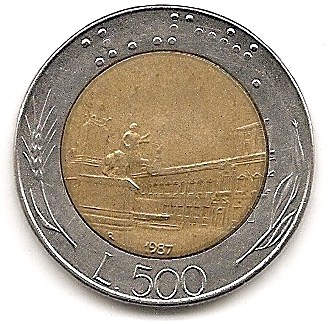  Italien 500 Lire 1987 #266   