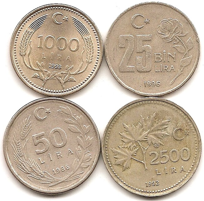  Türkei 4 Münzen s.Scan  #280   