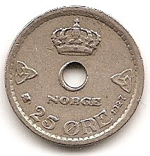  Norwegen 25 Öre 1927 #281   