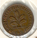  BRD , 2 Pfennig 1962 J , Verprägung schwach ausgeprägt, Erhaltung um vz   