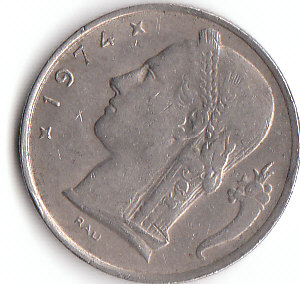  5 Francs Belgie 1974 (A033)   
