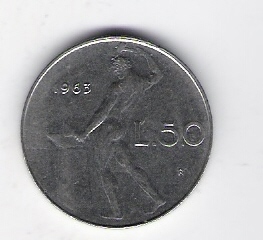  Italien 50 Lire 1963 St Schön Nr.95   