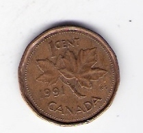  Kanada 1 Cent Bro 1991 Schön Nr.162   