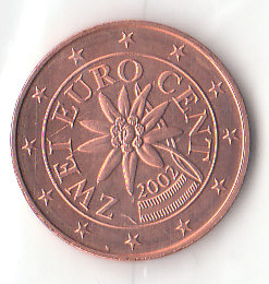  2 Cent Österreich 2002 Prägefrisch (A663)   