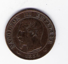  Frankreich Cinq 5 Centimes Bro 1854 Schön Nr.93 19. Jahrh.   