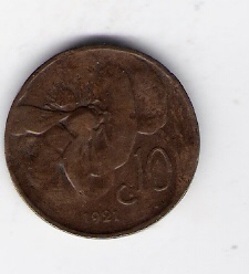  Italien 10 Centesimi 1921 Bro  Schön Nr.60   