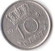  10 Cent Niederlande 1959 (D112) b.   