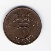 Niederlande  5 Cent Bro Schön Nr.65 1976 siehe Bild