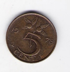 Niederlande  5 Cent Bro Schön Nr.65 1978 siehe Bild