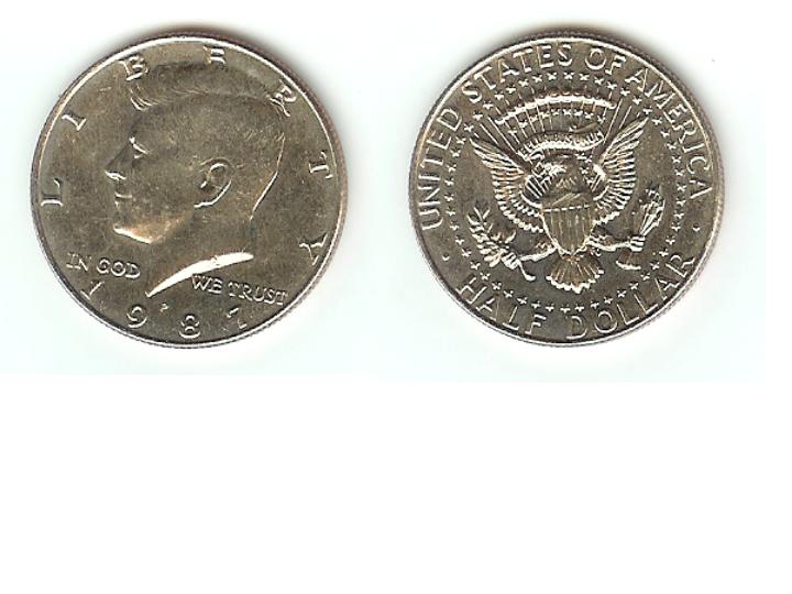  USA 1/2 Dollar 1987 P (Kennedy Half) vorzügliche Erhaltung   