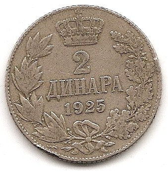  Jugoslawien 2 Dinar 1925 #312   