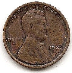 USA 1 Cent 1925 #340   