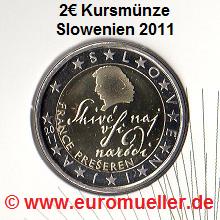 Slowenien ...2 Euro Kursmünze 2011...F. Preseren   
