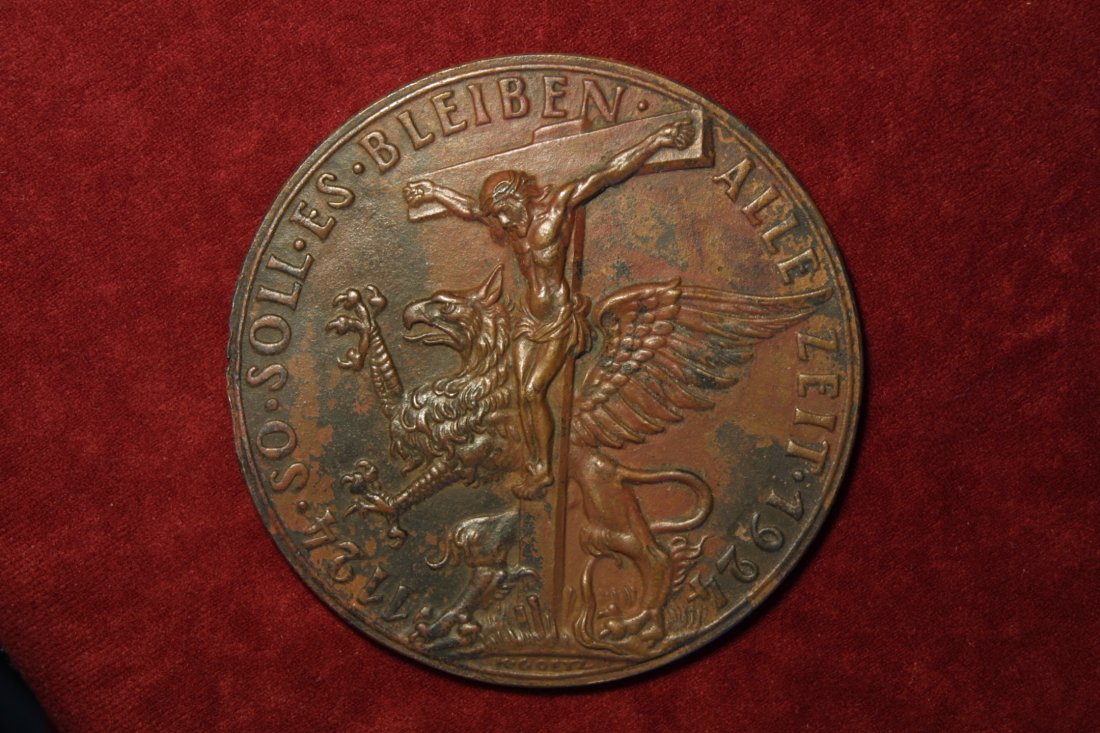  Münchner Medailleure / Goetz Karl, Bronzemedaille 91 mm 1924 selten   