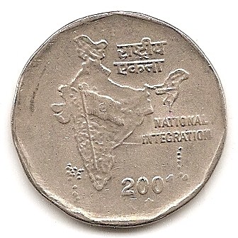  Indien 2 Rupee 2001 #326   