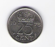  Niederlande 25 Cent N 1975 Schön Nr.67   