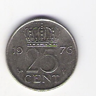  Niederlande 25 Cent N 1976 Schön Nr.67   