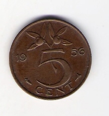  Niederlande 5 Cent 1956 Bro   Schön Nr.65   