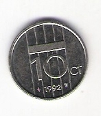 Niederlande  10 Cent N 1992 siehe Bild