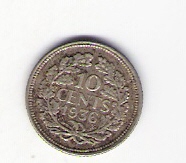Niederlande  10 Cent Silber 1936 siehe Bild