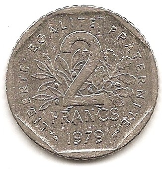  Frankreich 2 Francs 1979 #330   