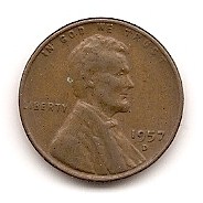  USA 1 Cent 1957 D  #334   