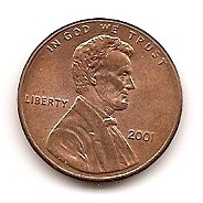  USA 1 Cent 2001  #334   