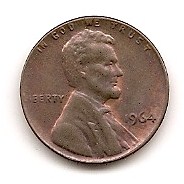  USA 1 Cent 1964  #334   