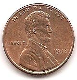  USA 1 Cent 1992  #25   