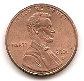  USA 1 Cent 2000 D #58   