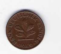 Deutschland Bank Deutscher Länder 1 Pfennig J.376 1949 D 