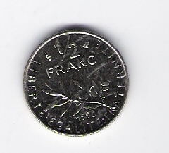  Frankreich 1/2 Franc N 1996   Schön Nr.232   