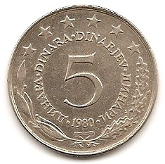  Jugoslawien 5 Denar 1980 #364   