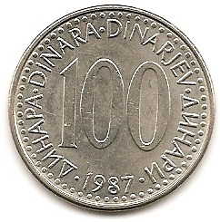  Jugoslawien 100 Denar 1987 #364   