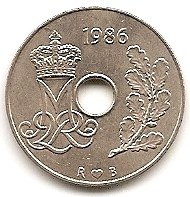  Dänemark 25 Ore 1986 #378   