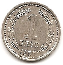  Argentinien 1 Peso 1957 #384   