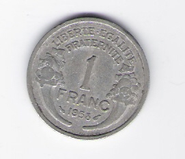  Frankreich 1 Francs Al 1958   Schön Nr.200a   