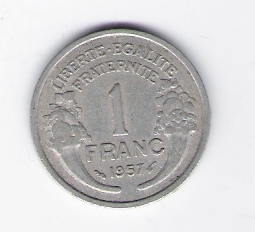  Frankreich 1 Francs Al 1957   Schön Nr.200a   
