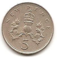  Großbritannien 5 Pence 1979 #418   