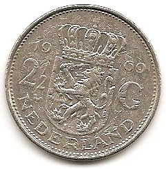  Niederlande 2 1/2 Gulden 1969 #419   