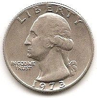 USA Quarter Dollar 1973 #420   