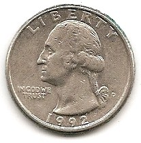  USA Quarter Dollar 1992 D #420   