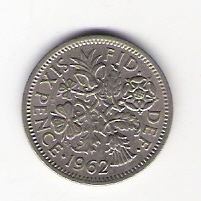  Grossbritannien 6 Pence 1962 K-N Schön Nr.389 KM Nr.903   