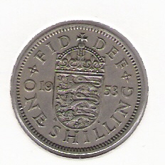  Grossbritannien 1 Shilling 1953 K-N Schön Nr.372 KM-Nr.890   