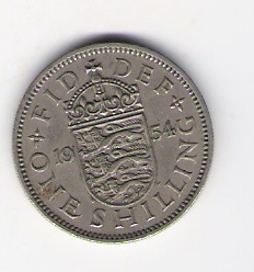  Grossbritannien 1 Shilling 1954 K-N Schön Nr.390 KM-Nr.904   