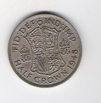  Grossbritannien 1/2 Crown 1948 K-N  Schön Nr.343 KM-Nr.866   