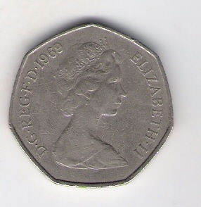  Grossbritannien 50 New Pence 1969  Schön Nr.406   