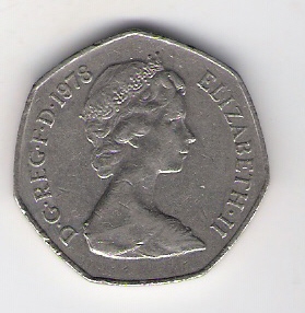  Grossbritannien 50 New Pence 1978  Schön Nr.406   